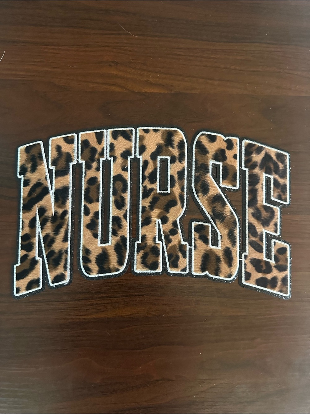 Leopard Print 'NURSE' iron on Patch Decor - Brown Leopard Nursing Sign